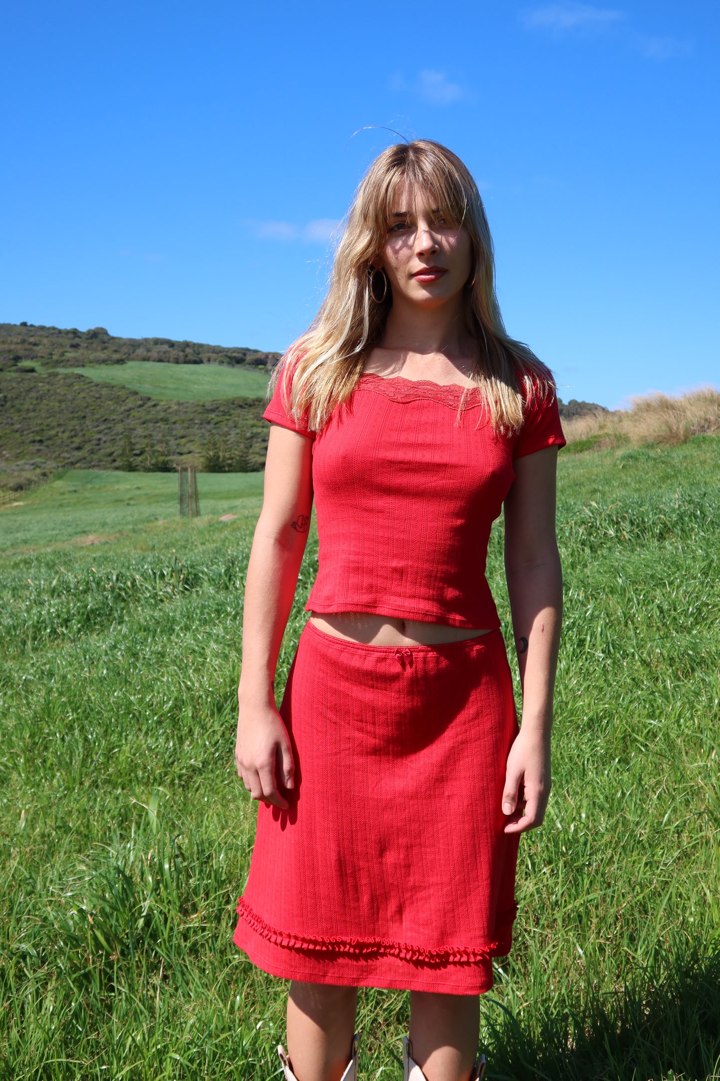 the margot top pointelle cherry