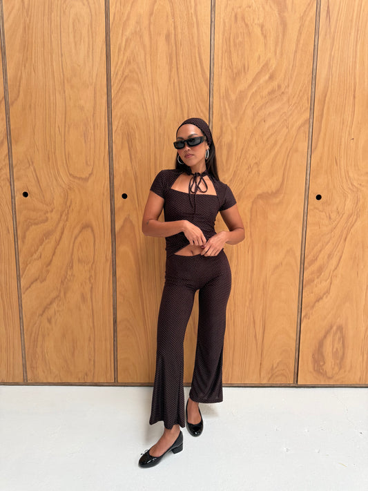 the penelope pants polka dot expresso