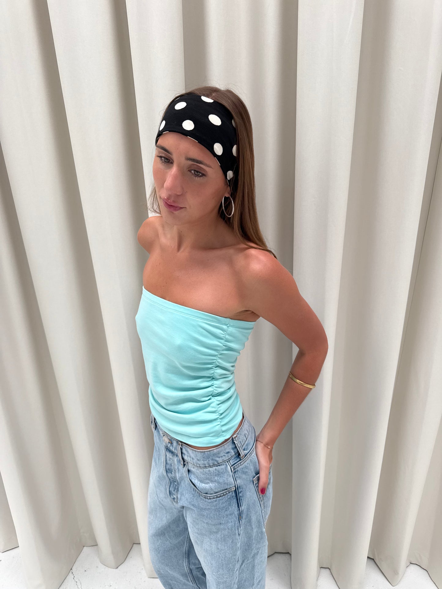 the lola headband black polka