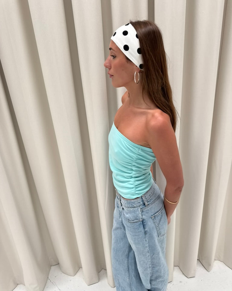 the lola headband white polka