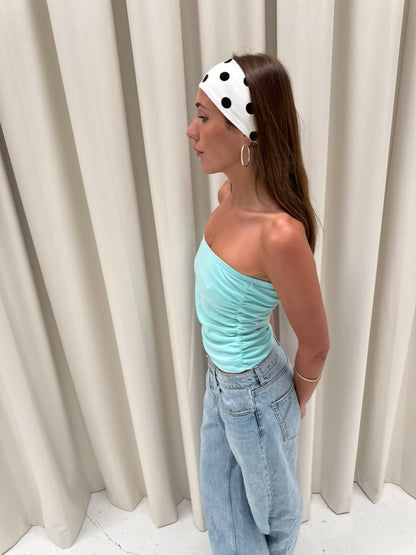 the lola headband white polka