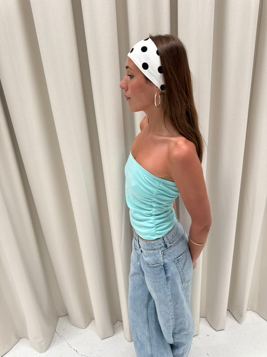 the lola headband white polka