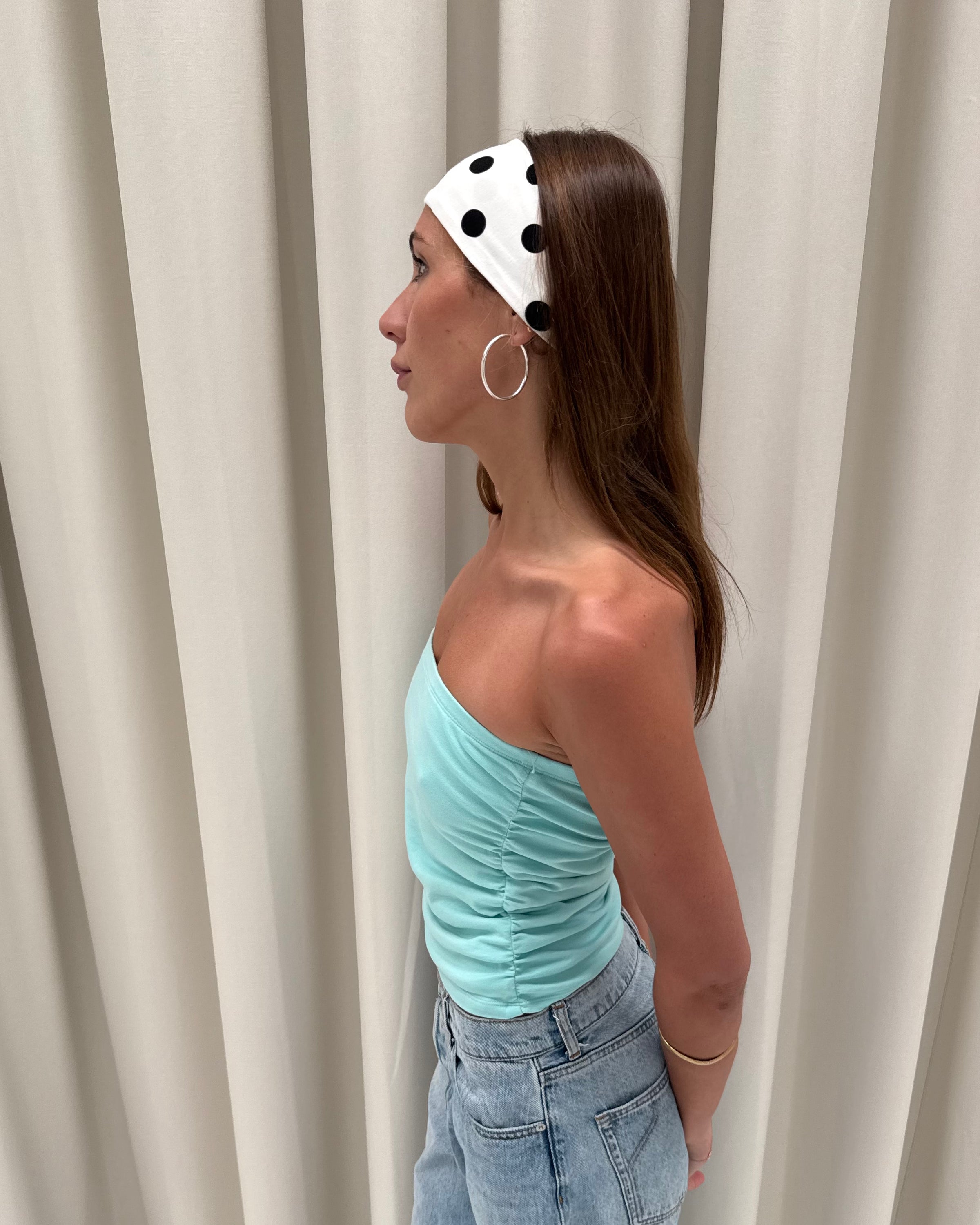 the lola headband white polka