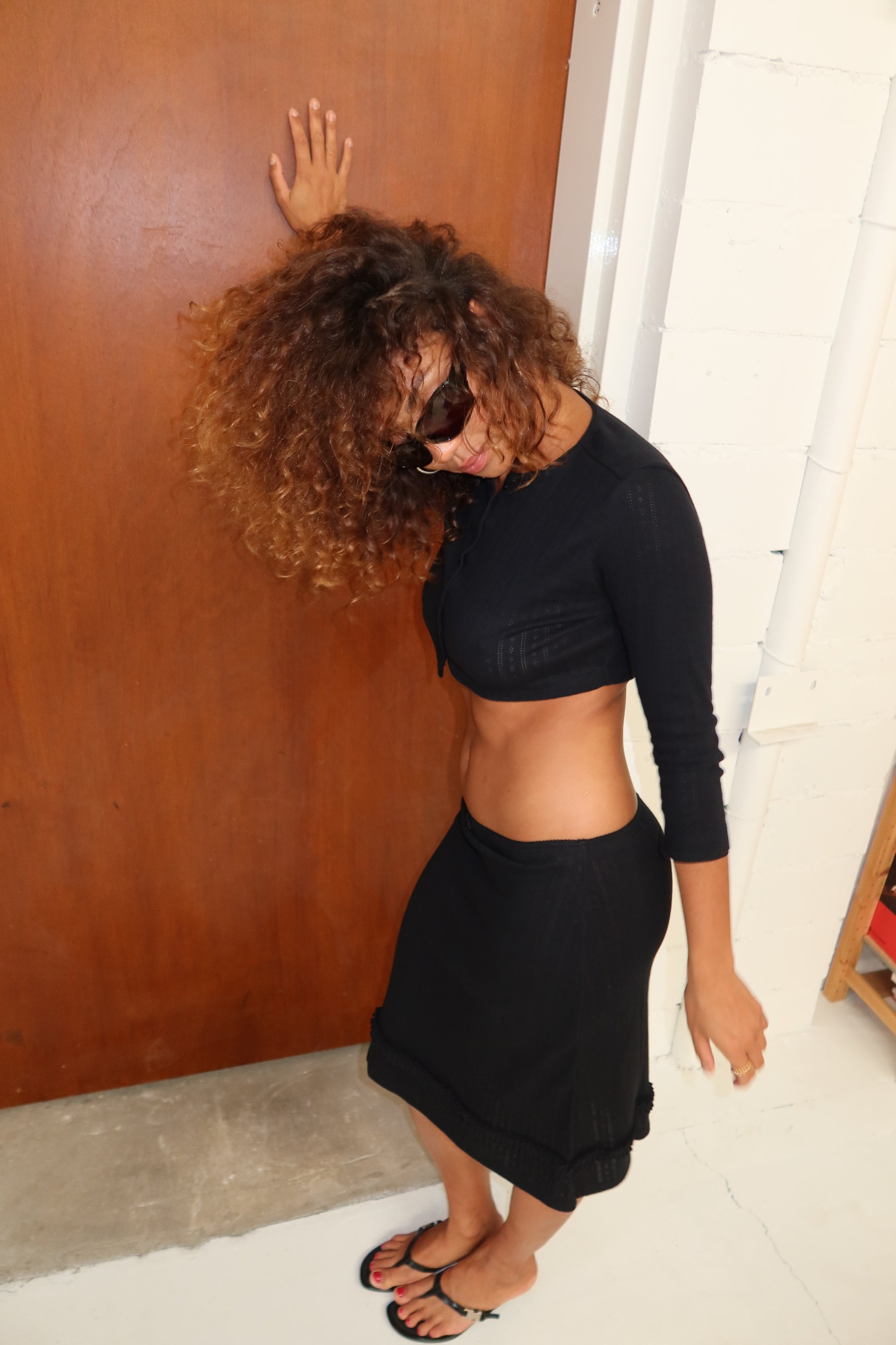 the margot skirt pointelle noir