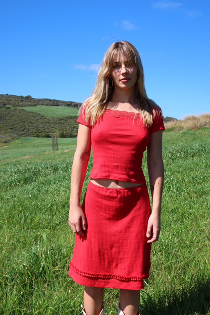 the margot top pointelle cherry