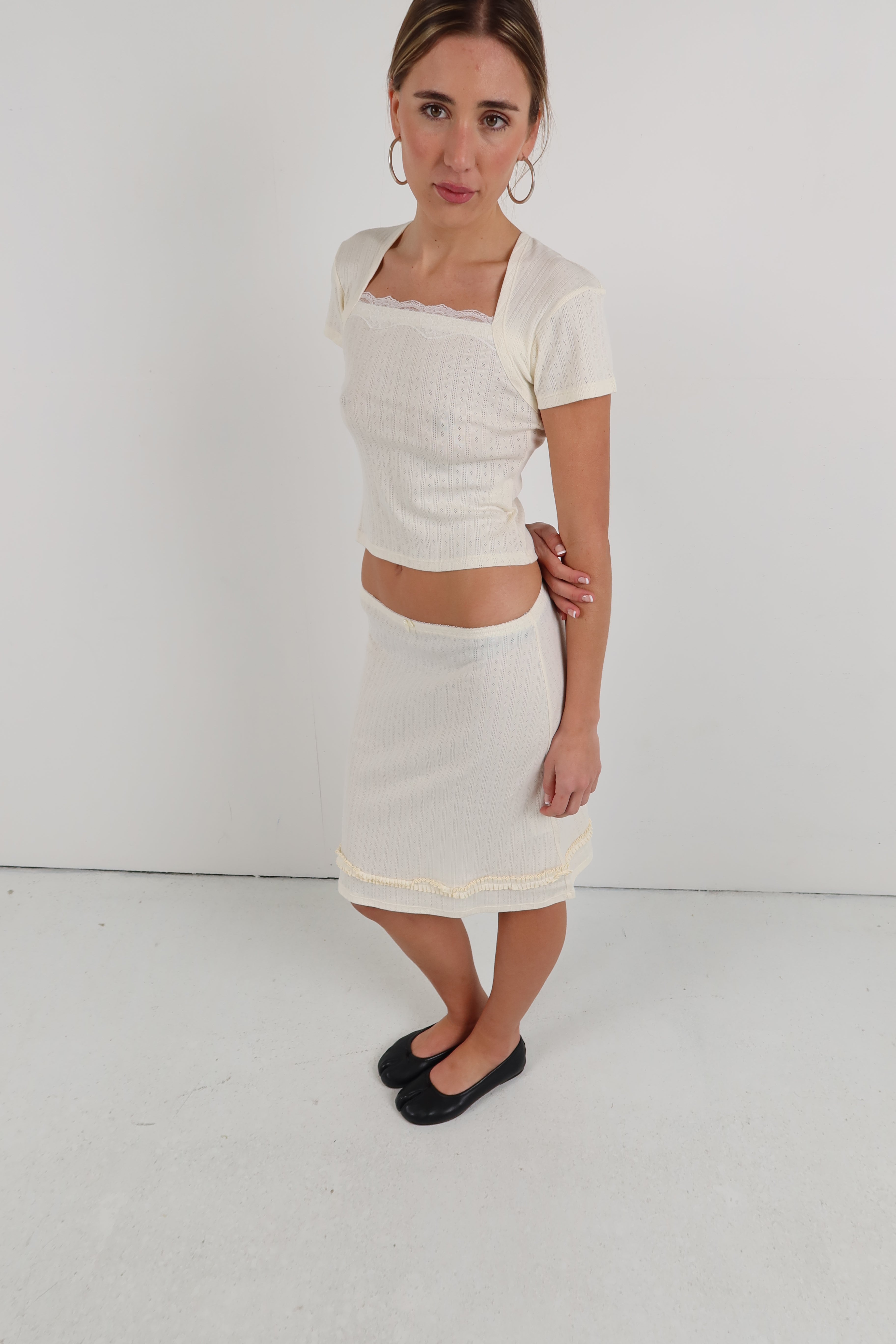 Margot Skirt Pointelle Cream