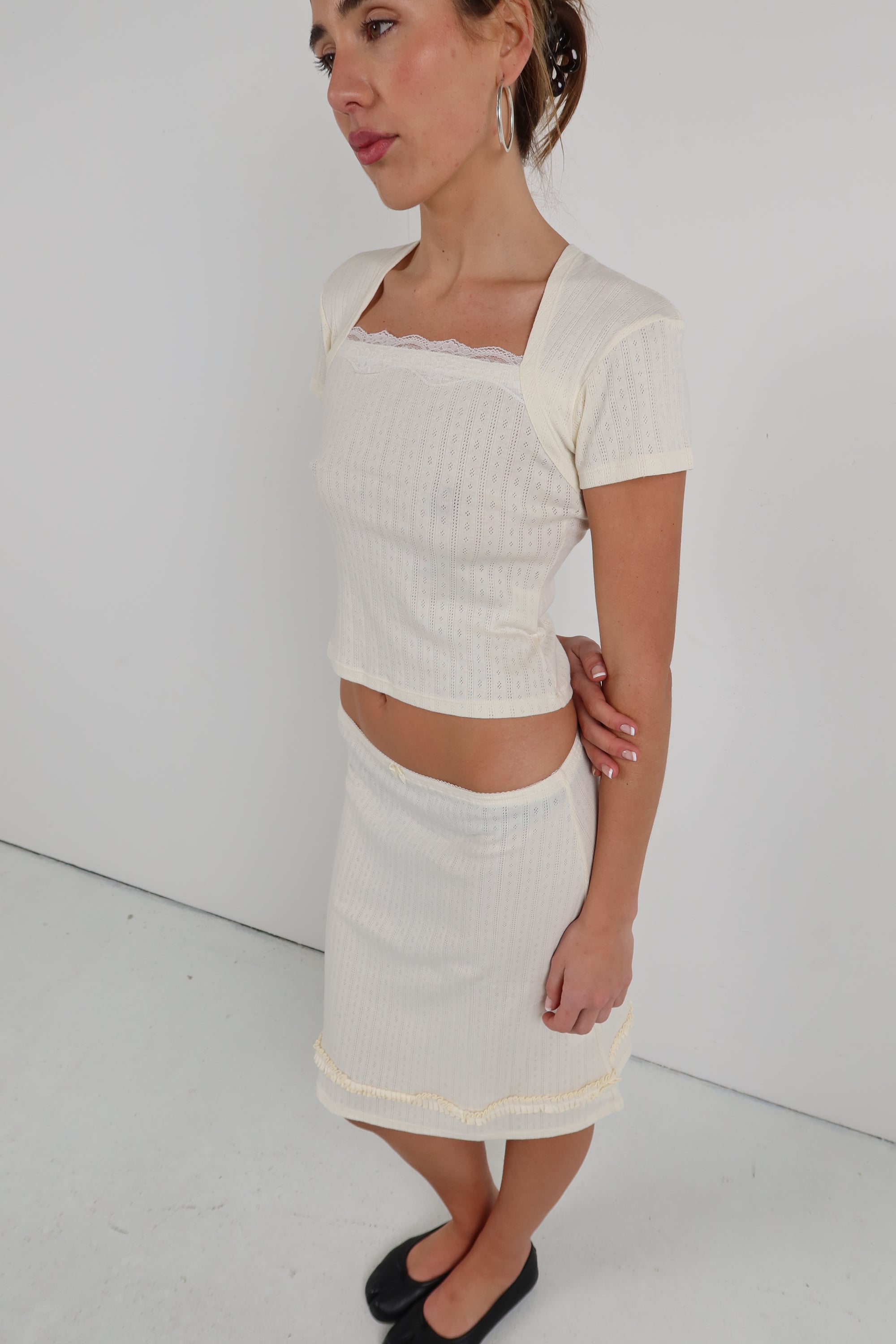 Margot Skirt Pointelle Cream