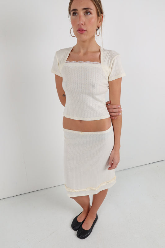 Margot Skirt Pointelle Cream