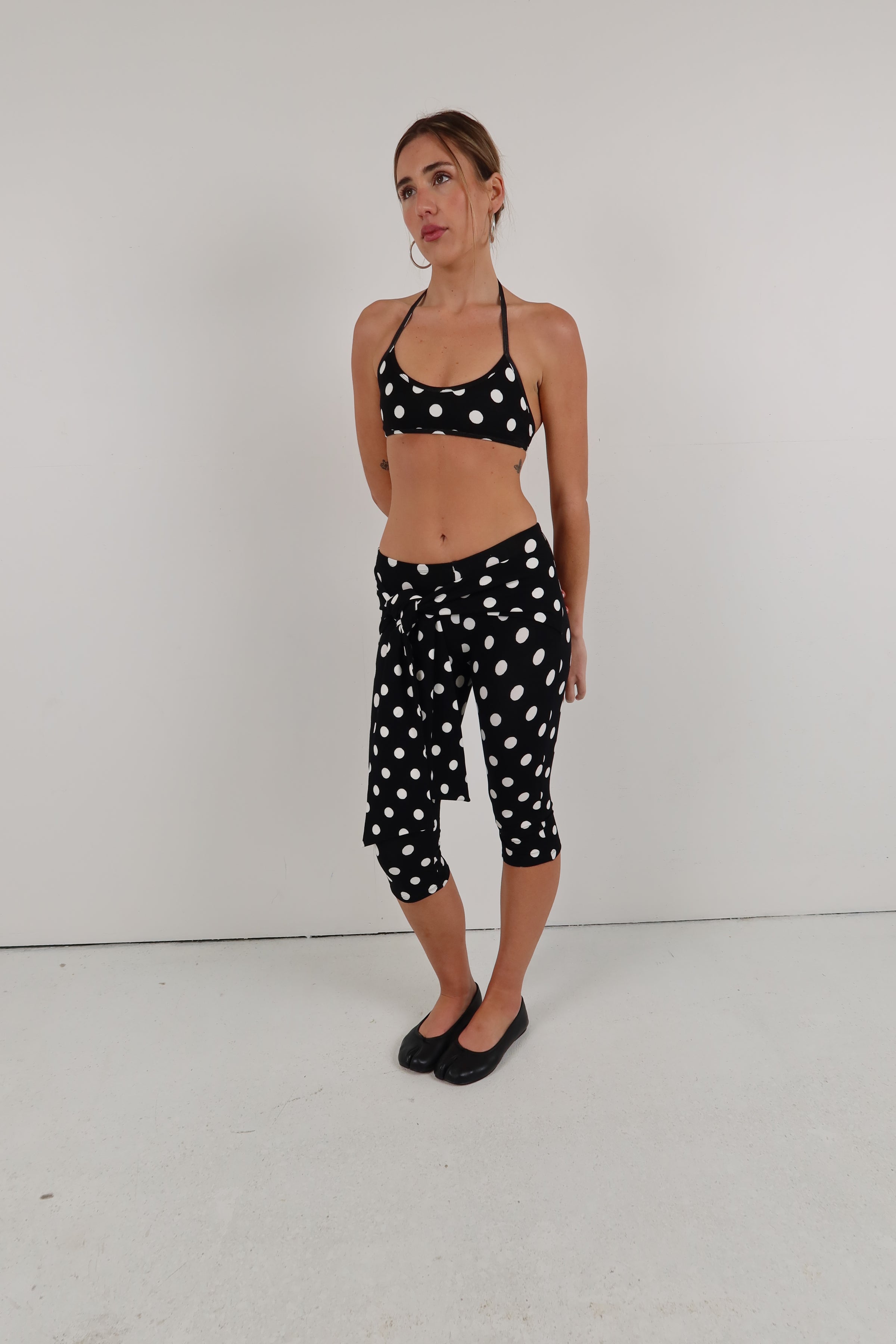 Lola Halter Bra Polka Dot Black