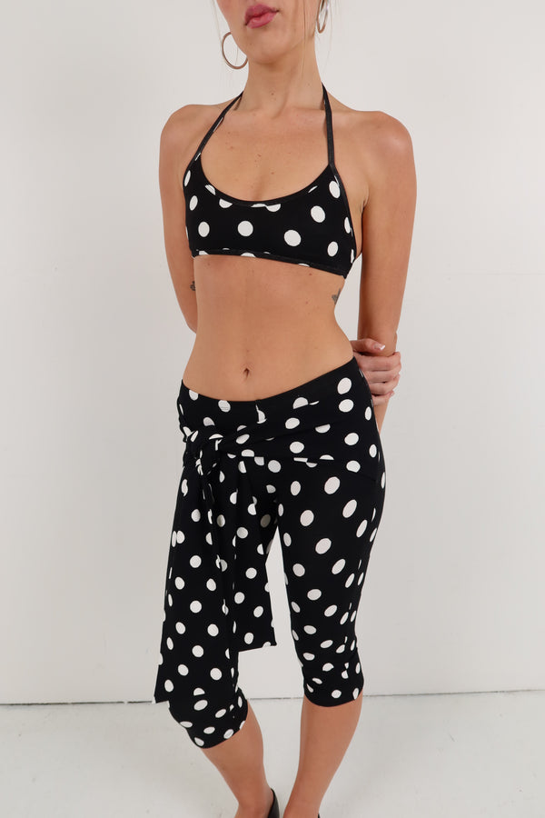 Lola Halter Bra Polka Dot Black