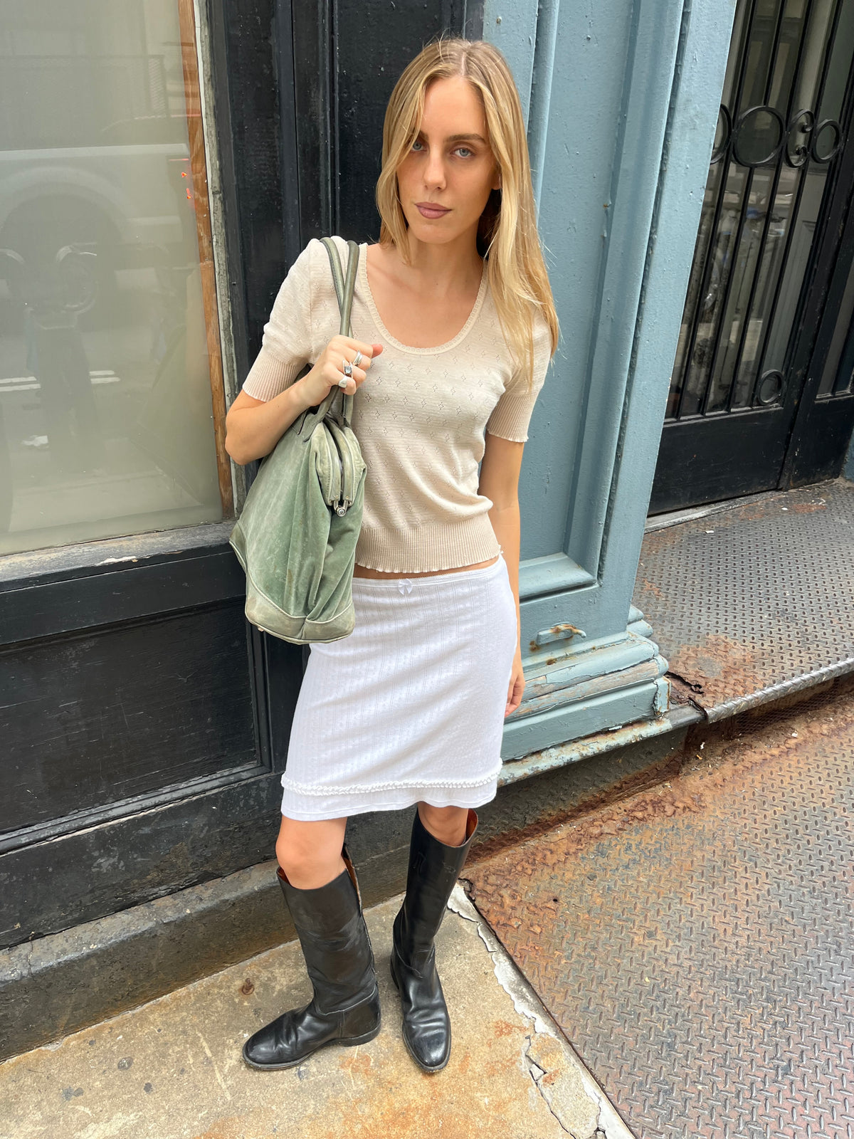 Margot Skirt Pointelle White