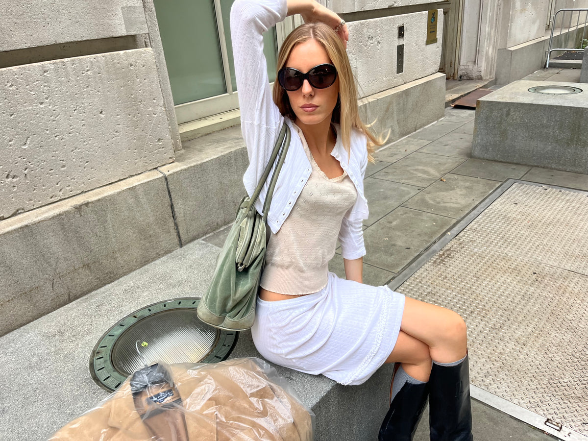 Camille Cardigan Pointelle White
