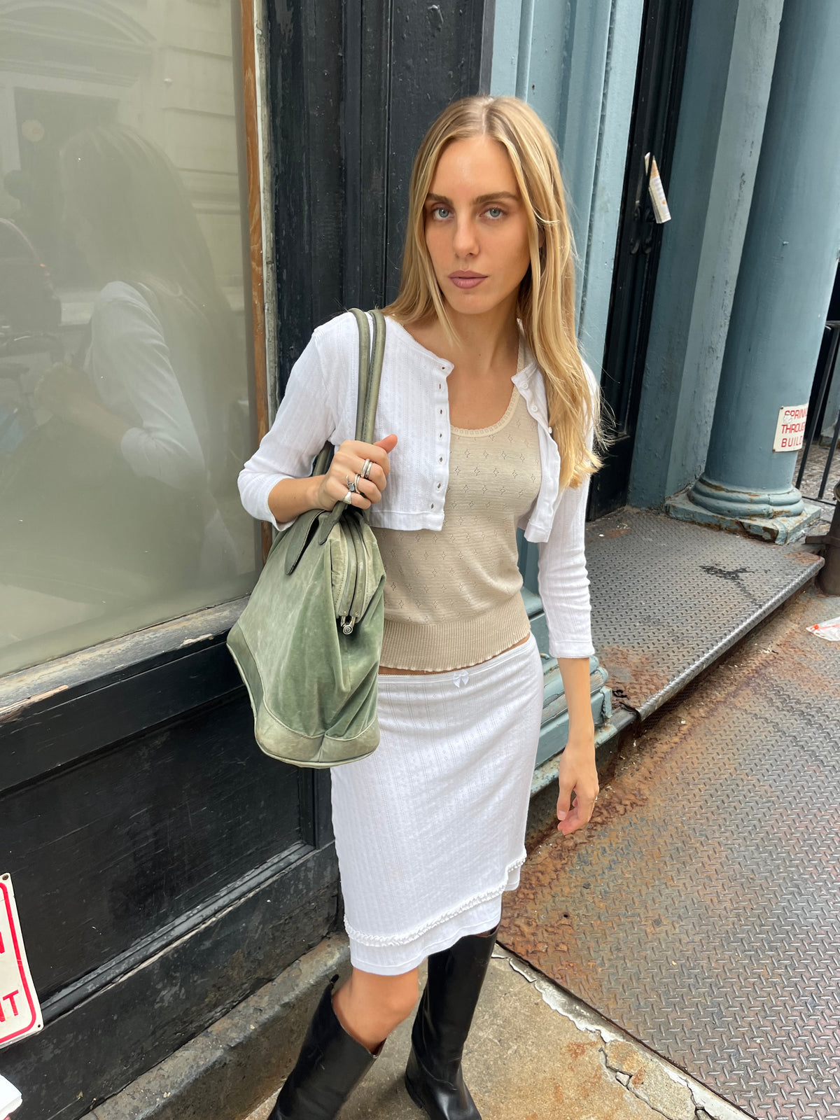 Margot Skirt Pointelle White