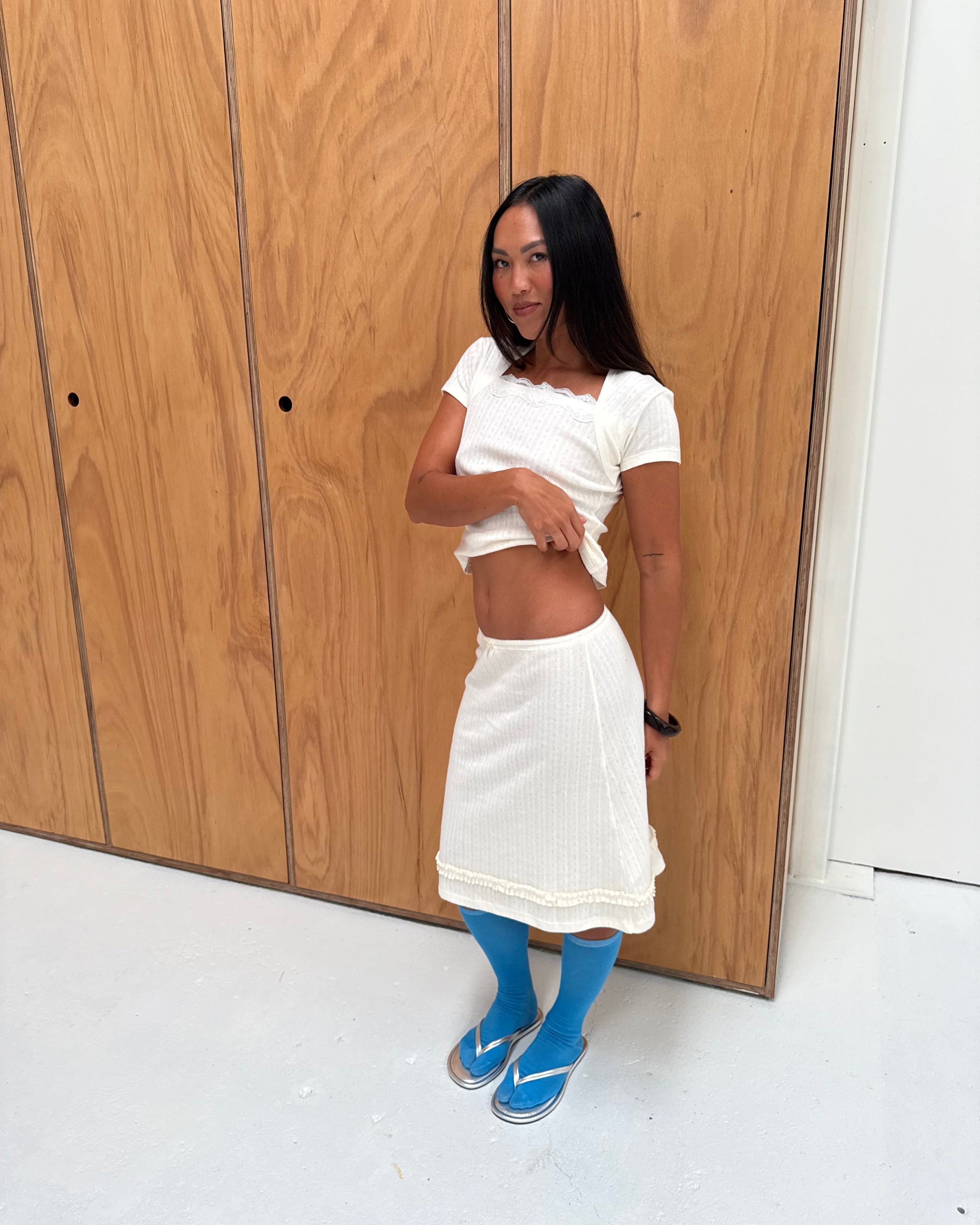 the margot skirt pointelle cream