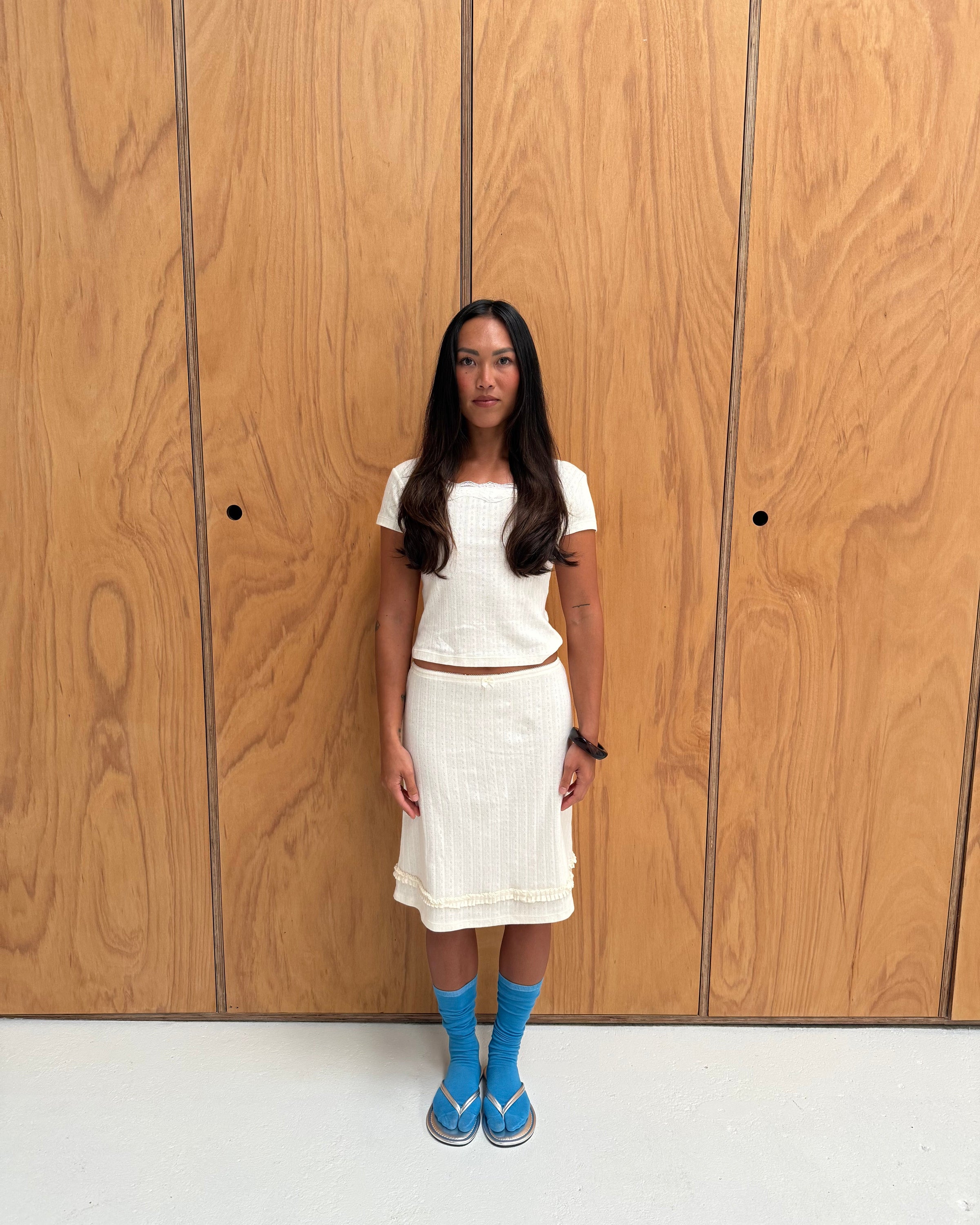 the margot skirt pointelle cream