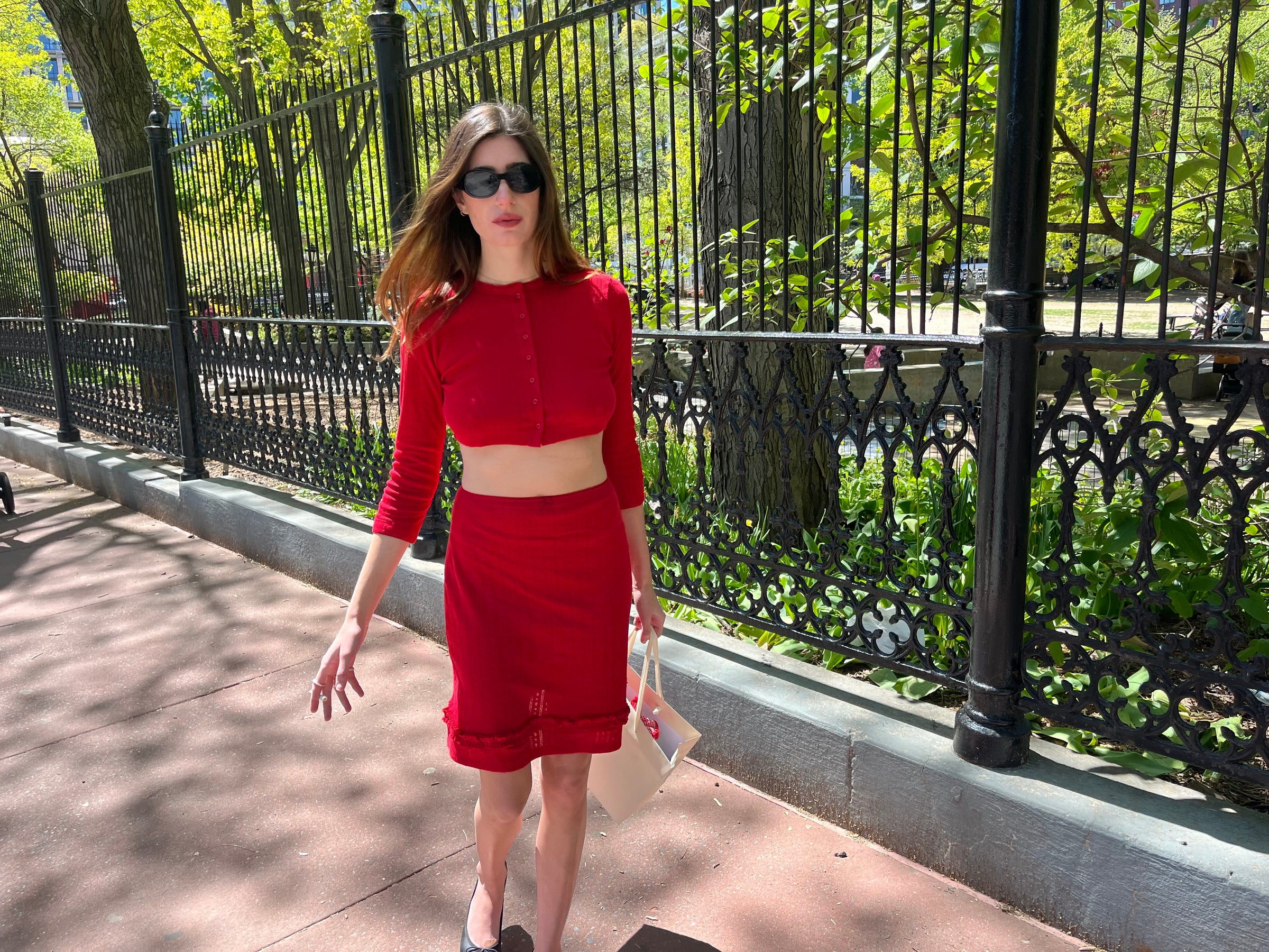 the camille cardigan pointelle cherry
