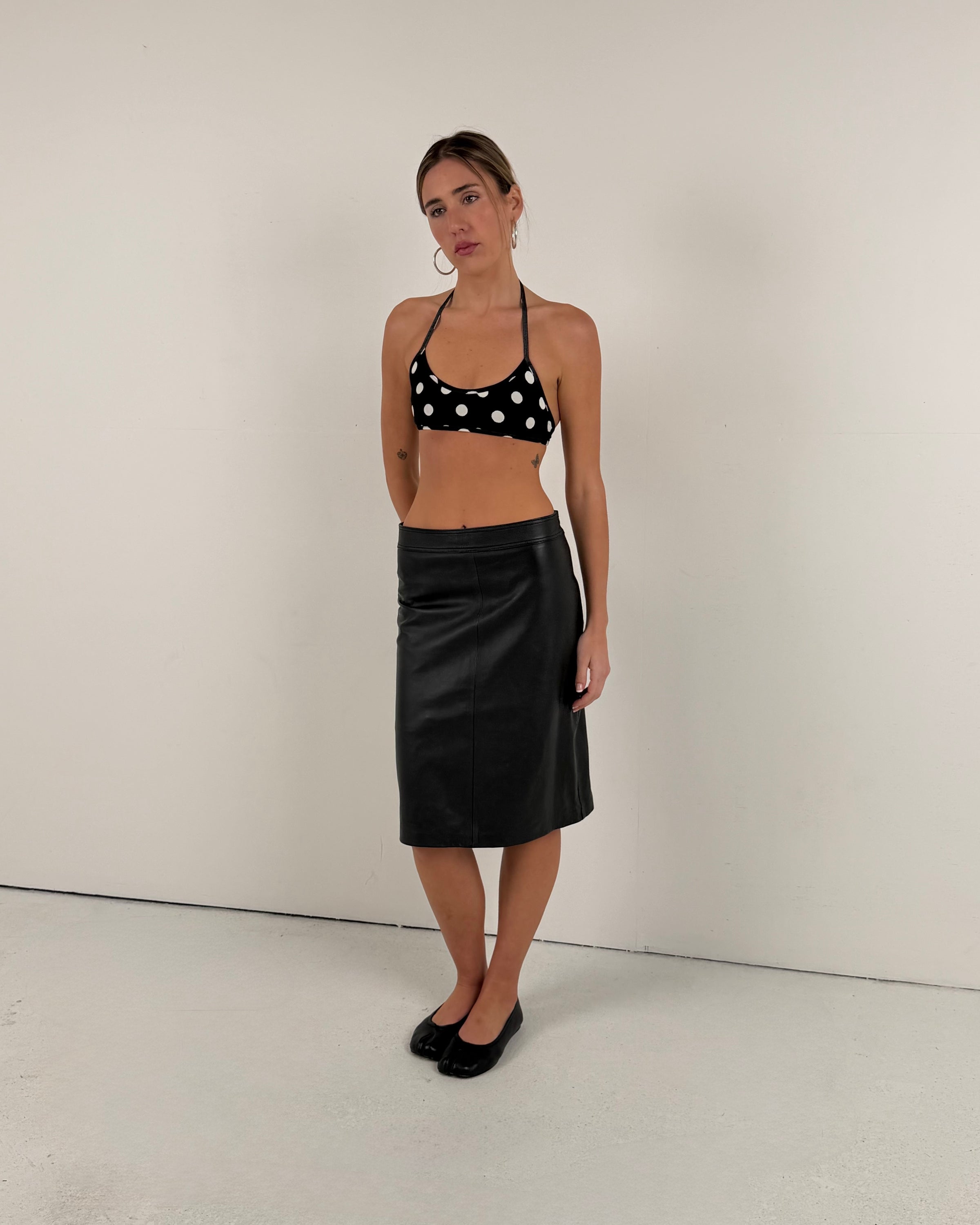 Allegra Leather Skirt Noir