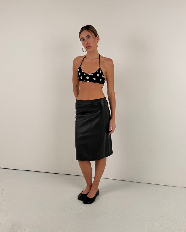 Allegra Leather Skirt Noir