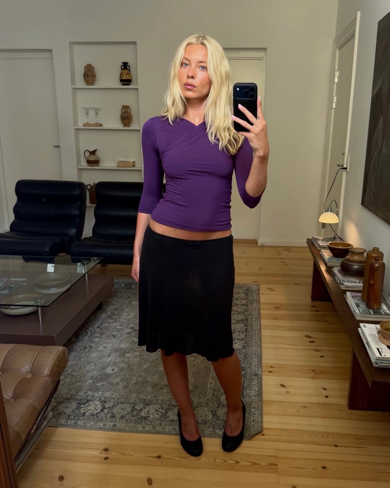 Romy 3/4 Sleeve Top Aubergine