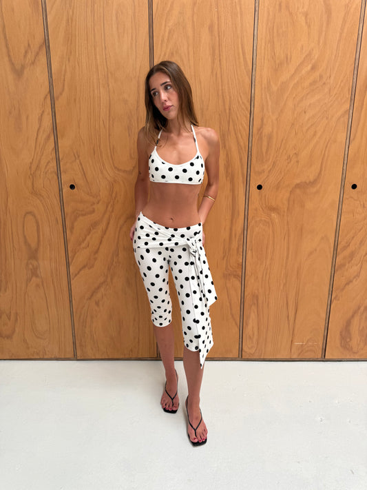 the lola capris ivory polka dot