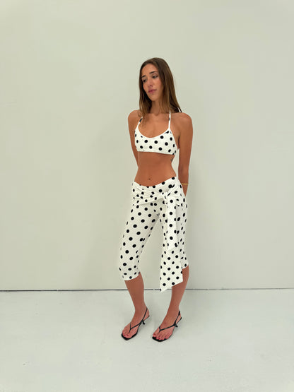 the lola capris ivory polka dot
