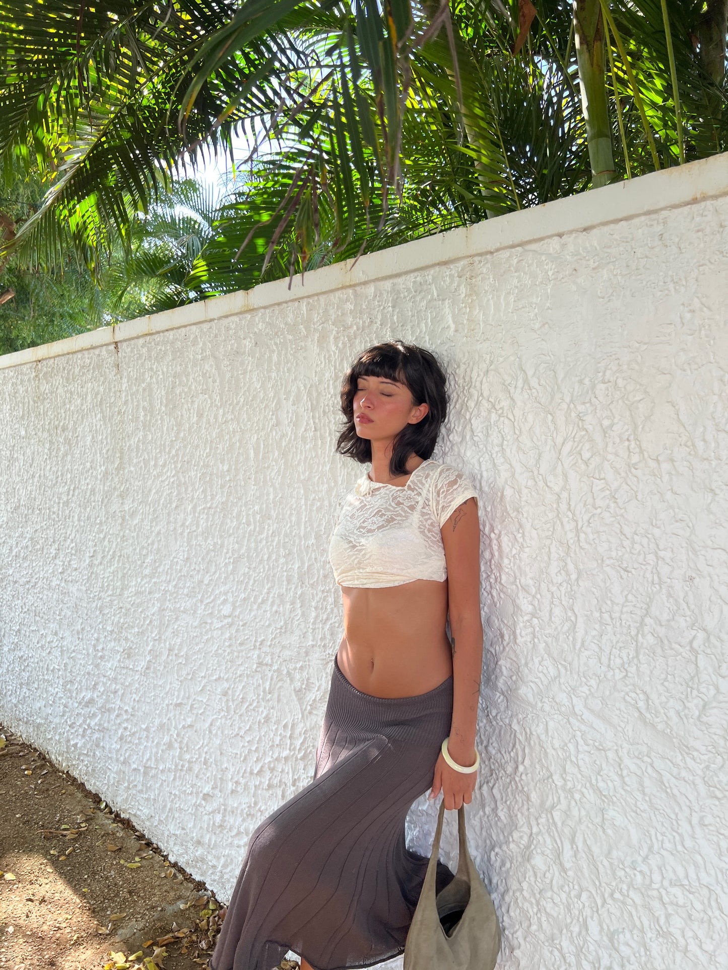 the iris open neck top in velvet rose