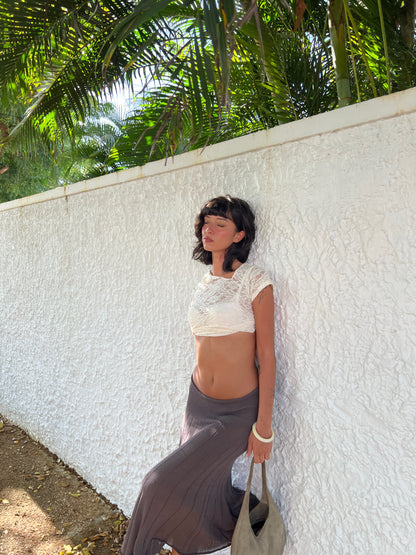 the iris open neck top in velvet rose